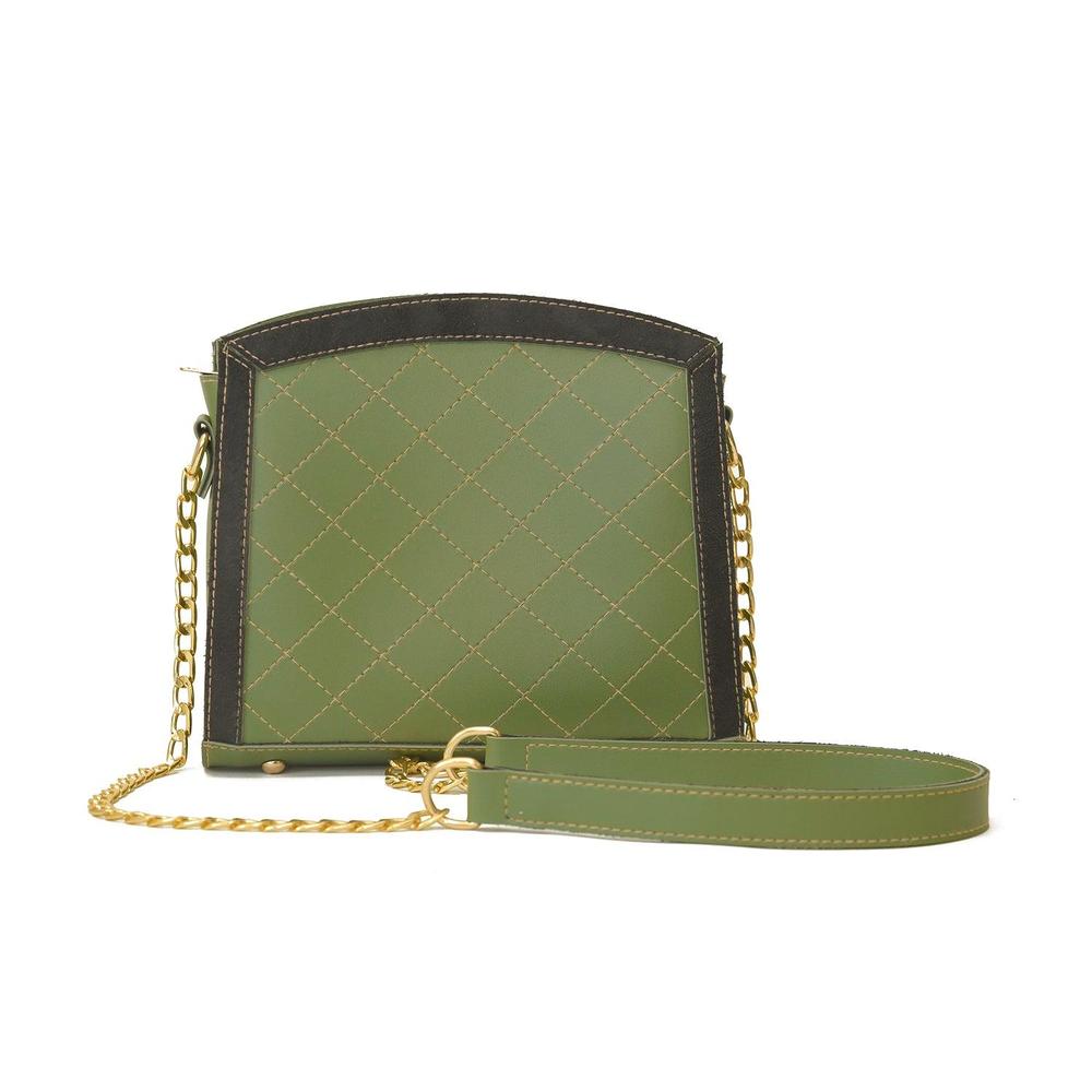 BAGX SONIC LEATHER CROSSBODY BAG GREEN