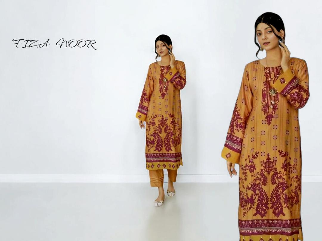 FIZA NOOR AREEJ  2 PCS DIGITAL PRINTED UNSTITCHED SUIT